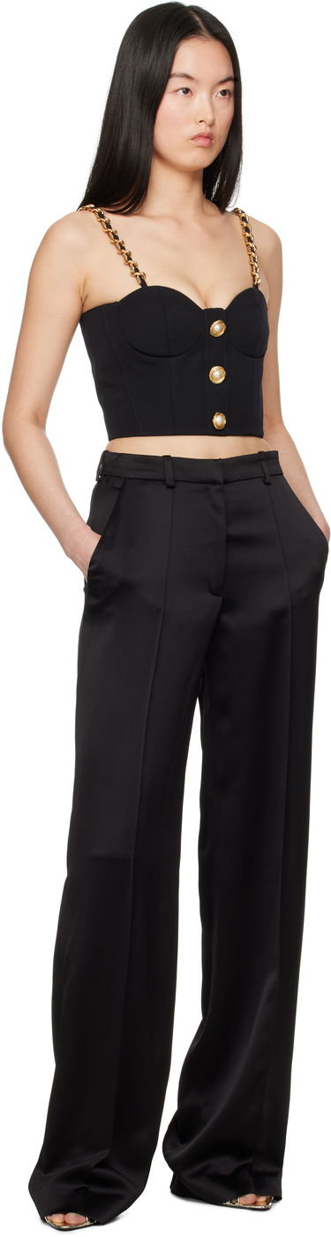 Crop top Balmain Balmain Bustier Top with Chain Straps Svart | EF0AD405WC09, 3