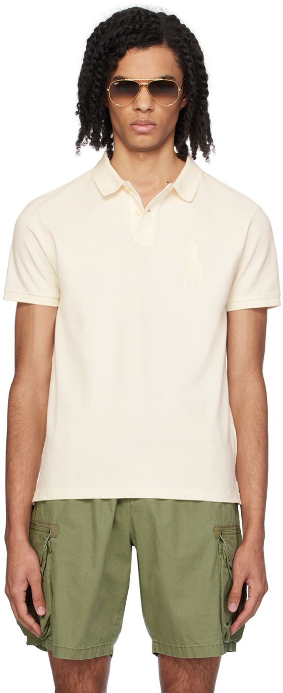 Polotröja Polo by Ralph Lauren Off-White Big Pony Polo Vit | 710938137004