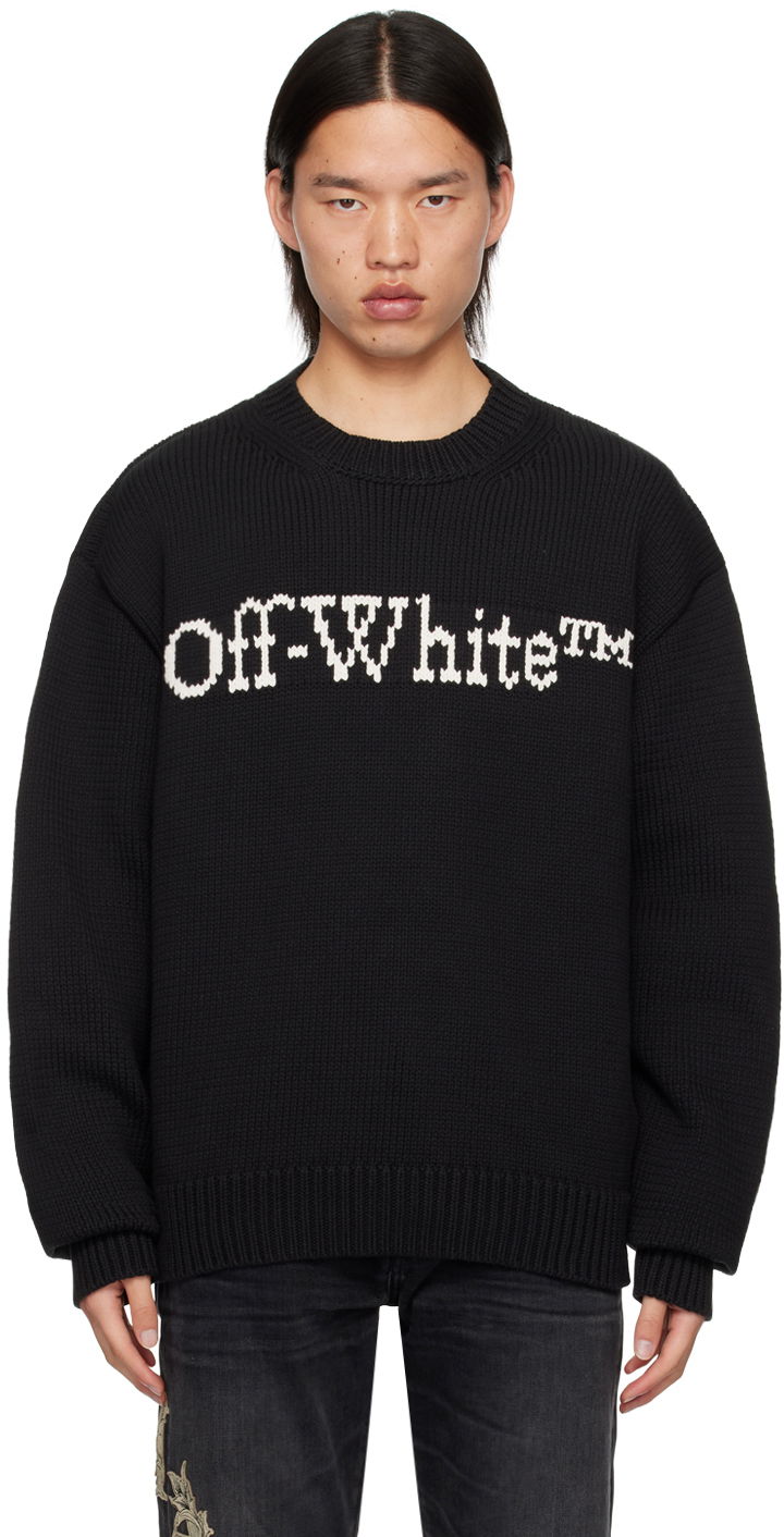 Sweater Off-White Black Big Bookish Chunky Sweater Svart | OMHE167C99KNI0011001