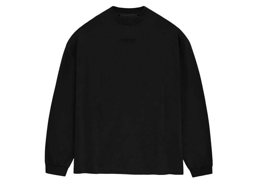 T-shirt Fear of God Essentials L/S T-shirt Jet Black Svart | 125BT232010F