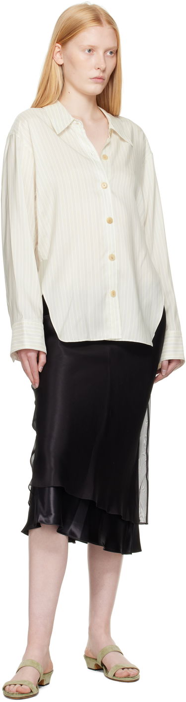 Skjorta Khaite Khaite Herschel Striped Button-Down Shirt Vit | 23793003, 3