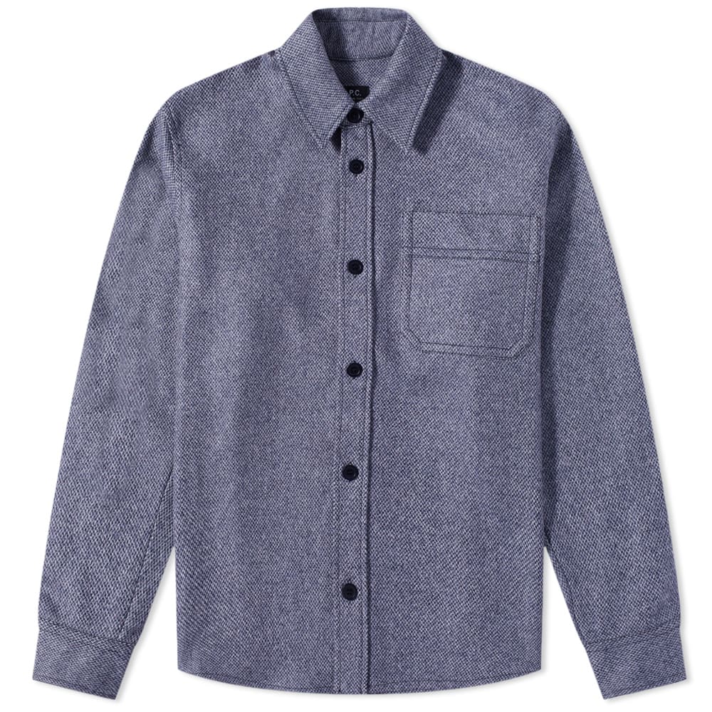 Skjorta A.P.C. Basile Recycled Woven Overshirt Mörkblå | WOAOP-H02709-DAR, 0