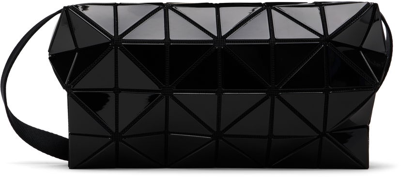Axelväska BAO BAO ISSEY MIYAKE Glossy Triangular Panel Carton Shoulder Bag Svart | BB58AG422