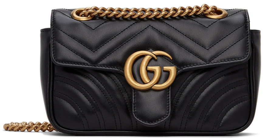 Axelväska Gucci Black Mini GG Marmont 2.0 Svart | 446744 DTDIT, 0