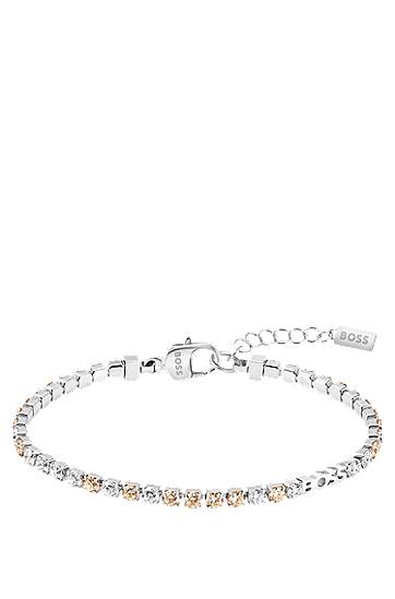Armband BOSS BOSS Tennis Bracelet with Clear and Champagne Crystals Metallisk | 1580633