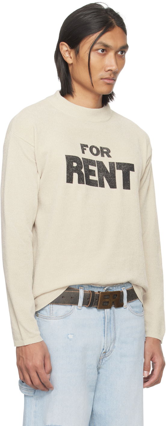 Sweatshirt ERL Printed Crewneck Sweatshirt Beige | ERL07N026, 1
