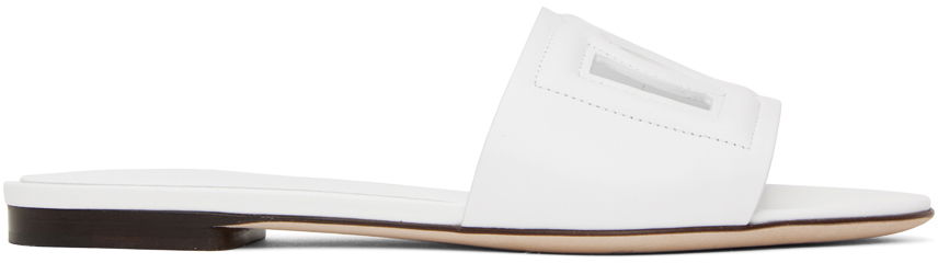 Sneakers och skor Dolce & Gabbana White 'DG' Cutout Slides Vit | CQ0436 AY329, 0