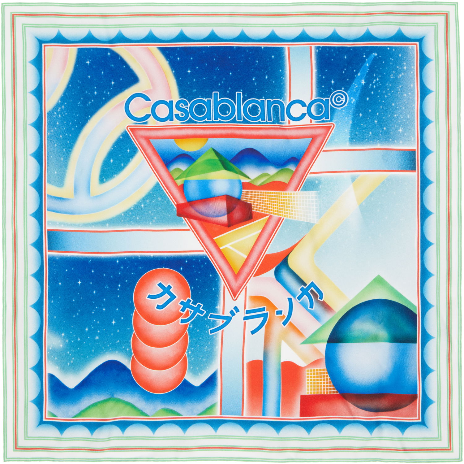 Halsduk Casablanca Casablanca Silk Scarf Flerfärgad | APF25-ACC-053-03, 0