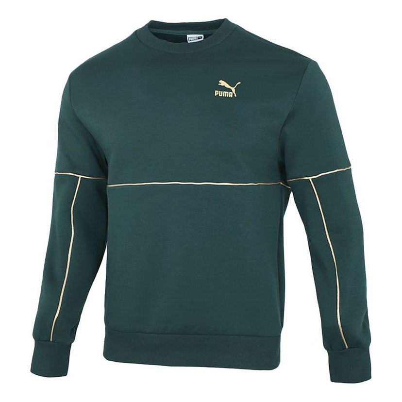 Sweater Puma Luxe Crew Sweatshirt Grön | 534410-80