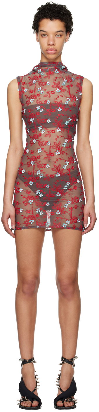 Klä Ottolinger Ottolinger Embroidered Mesh Mini Dress Grå | 1901302