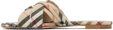 Kläder Burberry Burberry Check Cabana Slides Beige | 8111378, 2