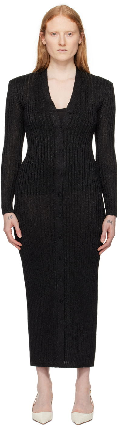 Klä Tom Ford Metallic Midi Cardigan Dress Svart | ACK413-YAX661, 0