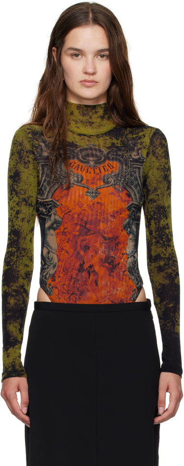 Kropp Jean Paul Gaultier Jean Paul Gaultier 'The Médaillon' Open Back Bodysuit Grön | 25/03-W-TO306-M006P-004115, 0