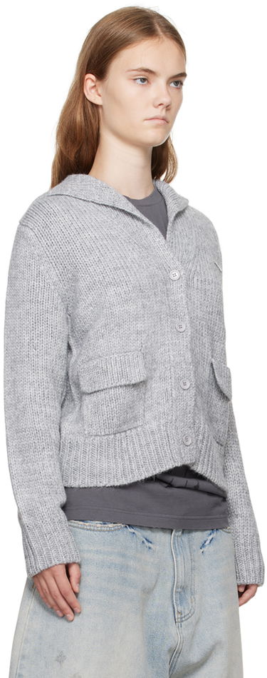 Sweater We11done Knit Sailor Collar Cardigan Grå | WD-KC2-24-632-W-GY, 1