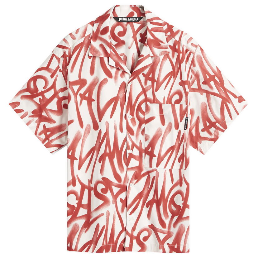 Skjorta Palm Angels Palm Angels Graffiti Vacation Shirt Vit | PMGG00AS25FAB0030325