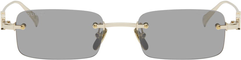 Solglasögon Gucci Gucci 'Gucci' Block Rectangular Sunglasses Metallisk | GG1808S-003