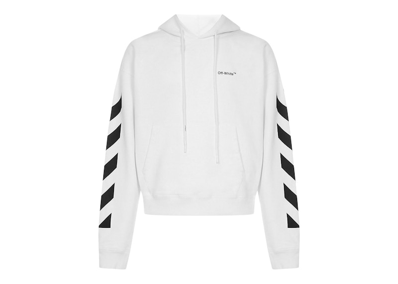 Sweatshirt Off-White Diagonal Helvetica Oversized Hoodie Vit | OMBB037C99FLE0010110