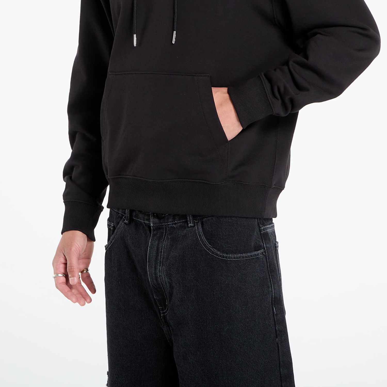 Sweatshirt CALVIN KLEIN Calvin Klein Jeans Men's Terry Hoodie Svart | LV04RD258G UB1, 1