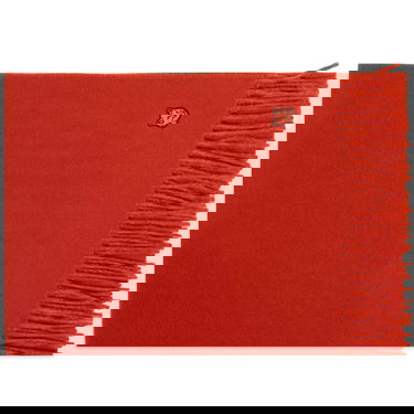 Halsduk MAISON KITSUNÉ Fox Head Patch Wool Scarf Röd | LM06201WA0018-M669, 0
