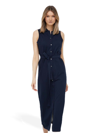 Klä Lacoste Stretch Cotton Piqué Polo Dress Mörkblå | EF1107