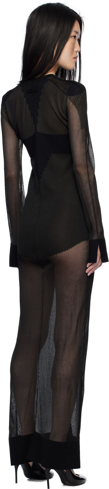 Klä Jean Paul Gaultier Gaultier Logo Knit Maxi Dress Svart | 25/33-F-RO311-M083-00, 2