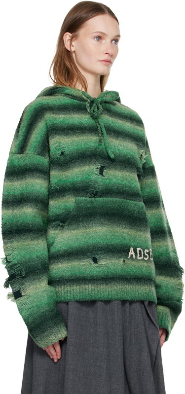 Sweatshirt Andersson Bell Gradient Distressed Hoodie Grön | atb1391u, 1