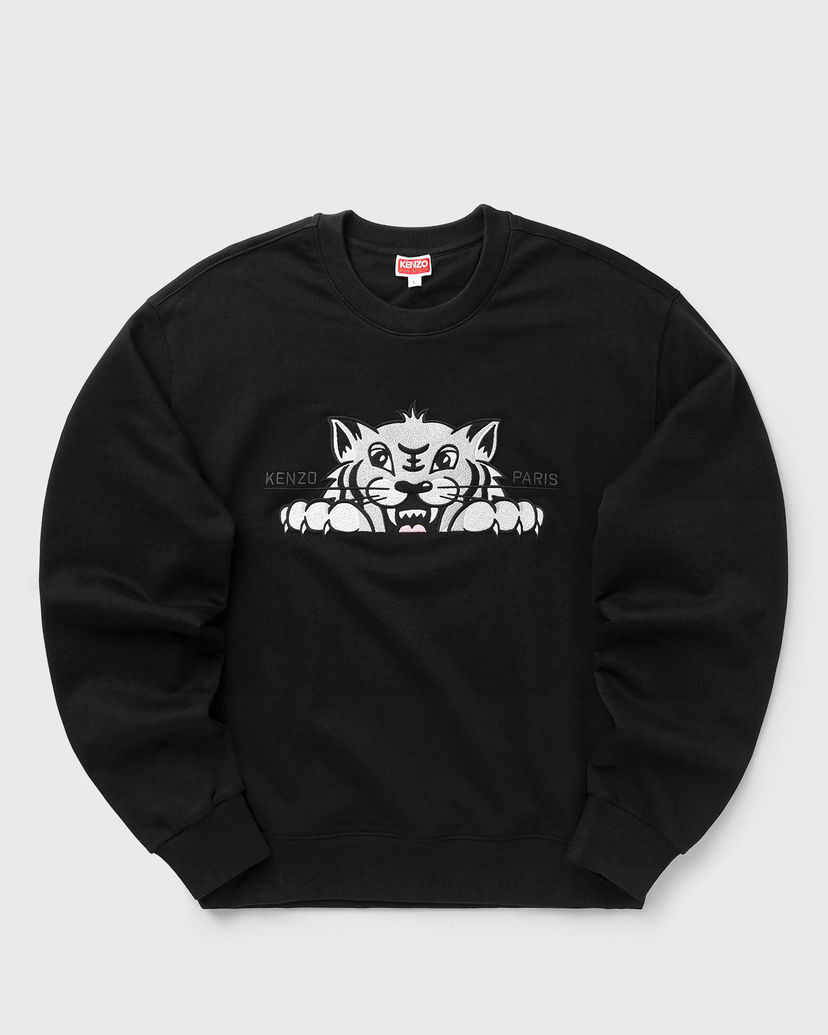 Sweatshirt KENZO Happy Tiger Embroidered Sweatshirt Svart | FF65SW2654MF.99J