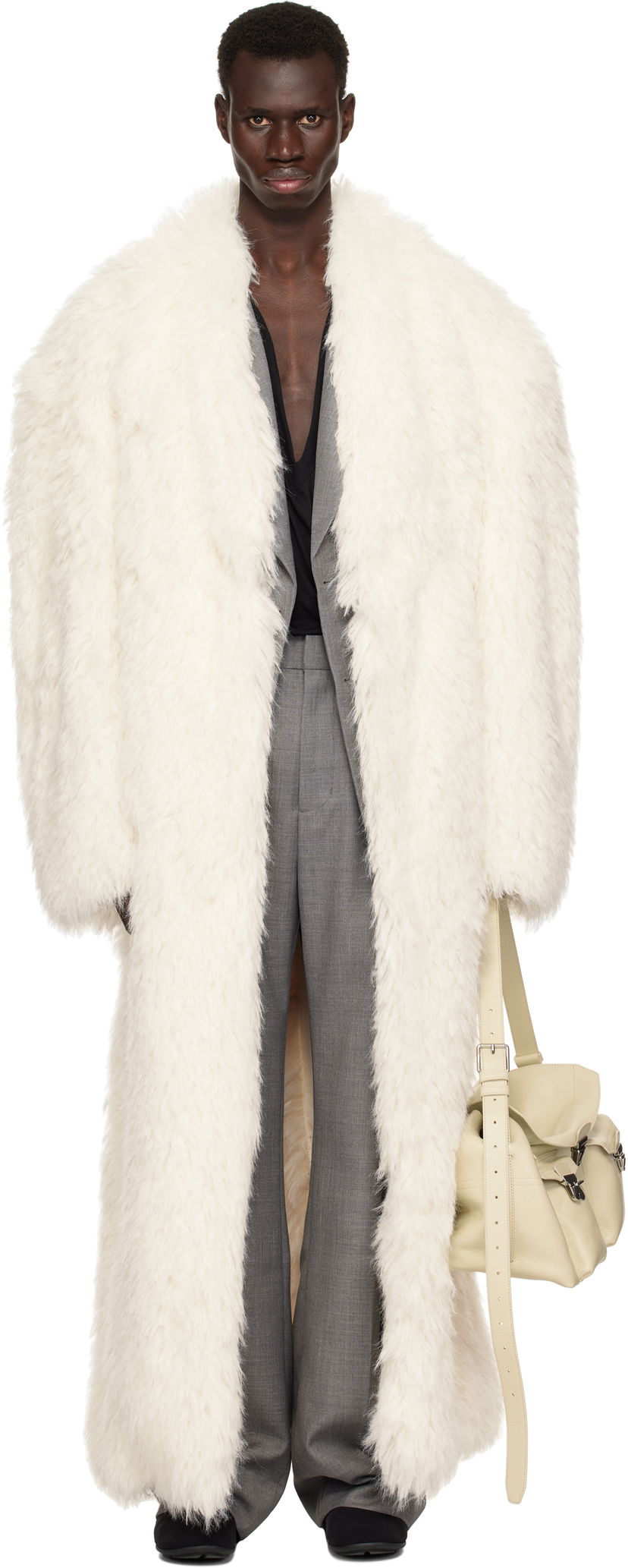 Rockar Entire Studios Entire Studios Chrysalis Faux-Fur Coat Vit | ES2688FR