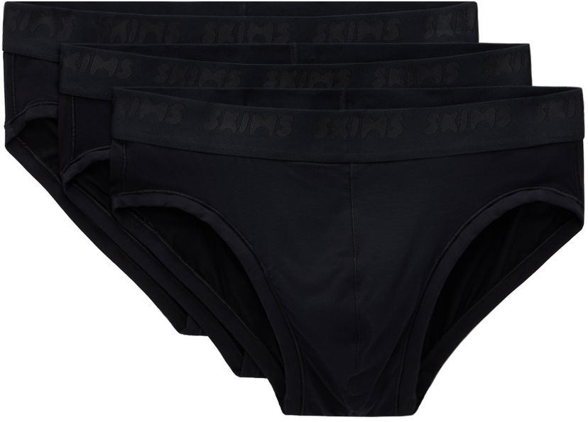 Trosor SKIMS SKIMS Stretch Briefs, Three-Pack Svart | BO-BRF-5629M