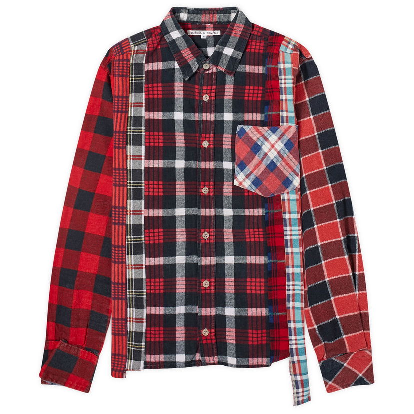 Skjorta Needles 7 Cuts Checked Röd | OT296-A