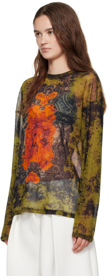 T-shirt Jean Paul Gaultier Jean Paul Gaultier Oversized Medallion Graphic Top Grön | 25/03-W-TO340-M006P-004115, 3