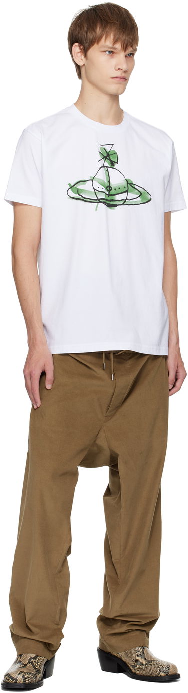 T-shirt Vivienne Westwood Vivienne Westwood Classic T-Shirt with Green Orb Print Vit | 3G01003W-J001M-, 3
