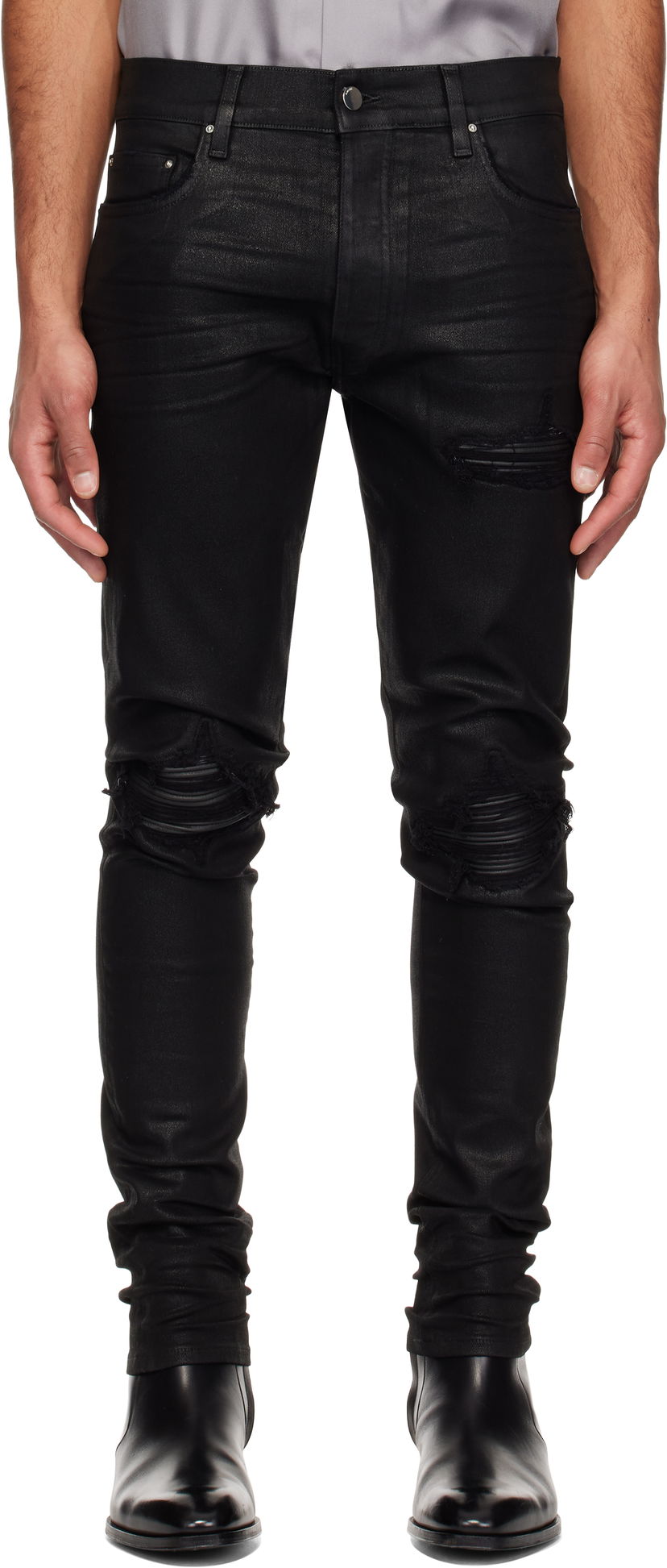 Jeans AMIRI AMIRI MX1 Waxed Denim Jeans Svart | AMDNSY1113