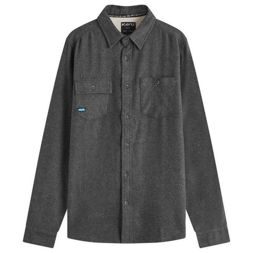 Skjorta KAVU Langley Flannel Overshirt Large Grå | 5039-2027