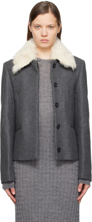 Jacka TOTEME TOTEME Shearling Collar Jacket Grå | 251-WRO0164-FB0005, 0