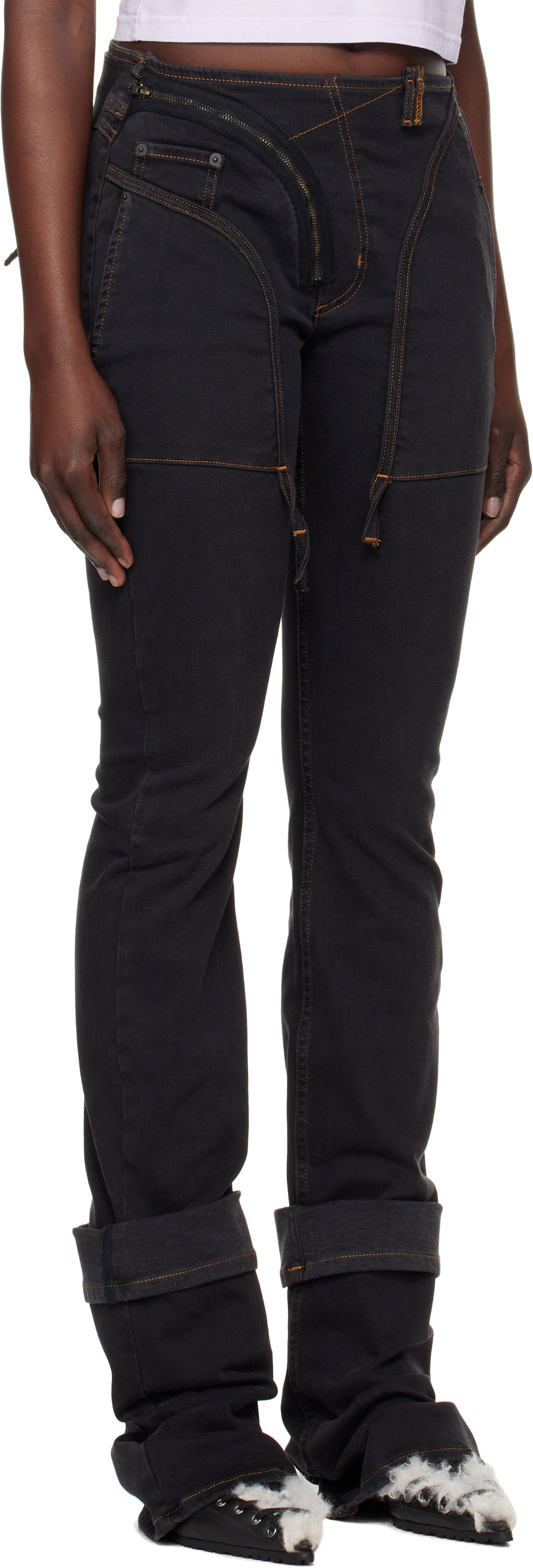 Jeans Ottolinger Ottolinger Open Back Denim Jeans Svart | 2217080211, 1