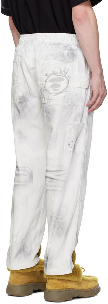 Cargo byxor AAPE by A Bathing Ape AAPE by A Bathing Ape Embroidered-Logo Painter Pants Vit | AAPPTMA682XAMWHB, 2