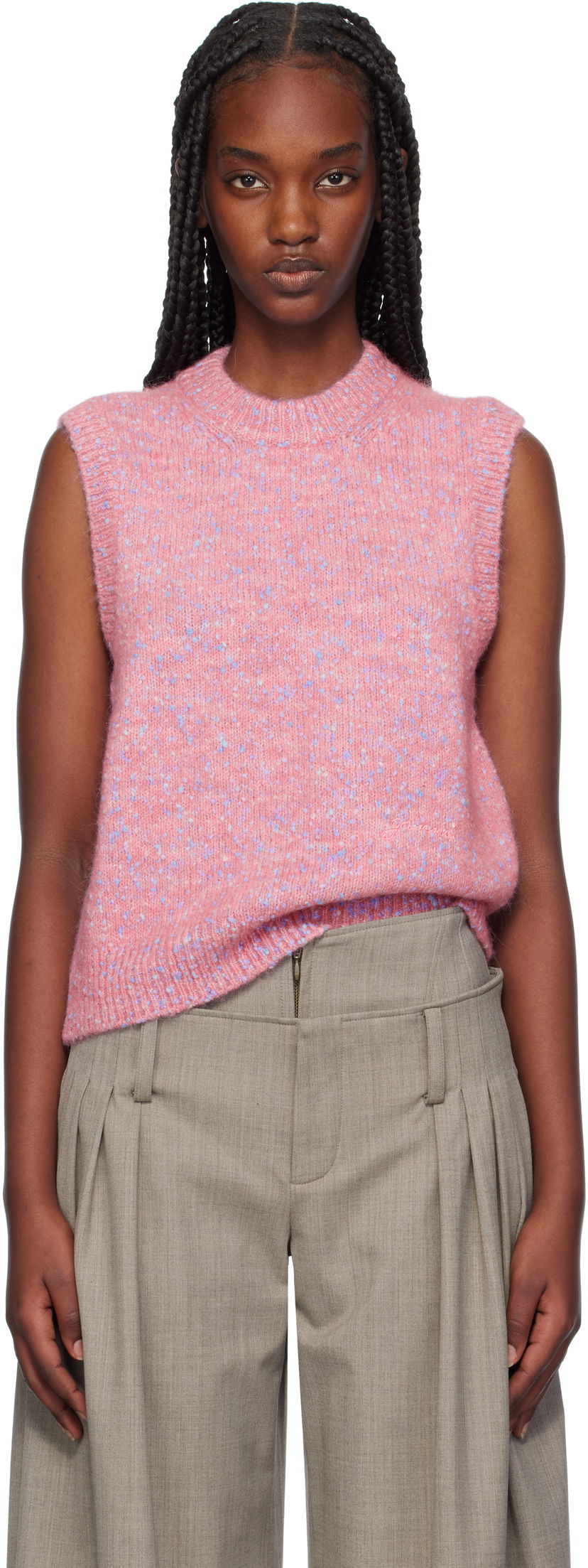 Linne GANNI Knit Vest Rosa | K2332