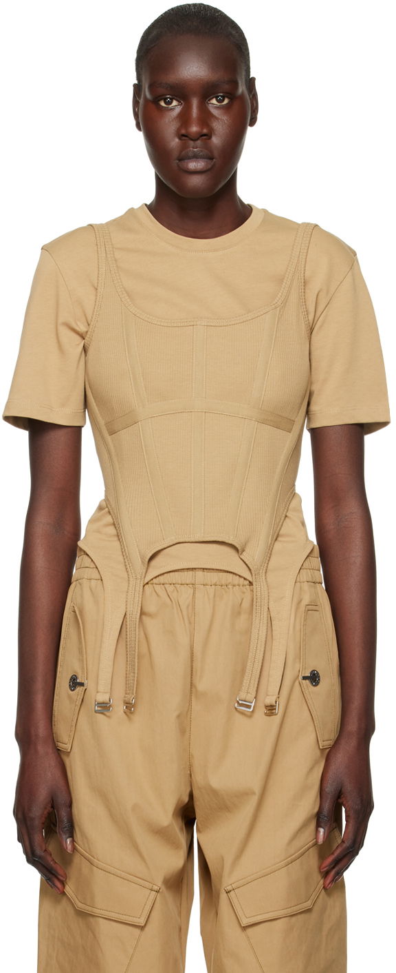 Linne Dion Lee Combat Corset Tank Top Beige | C3095R23