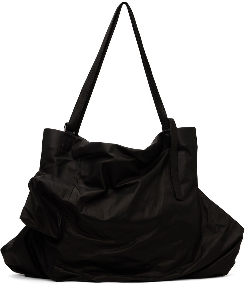 Tygpåse Yohji Yamamoto Unevenness Leather Tote Bag Svart | DA-I72-798, 0