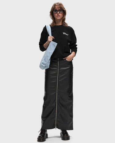 Kjol Won Hundred Faux Leather Midi Skirt With Front Zip Svart | 3042-16010, 1