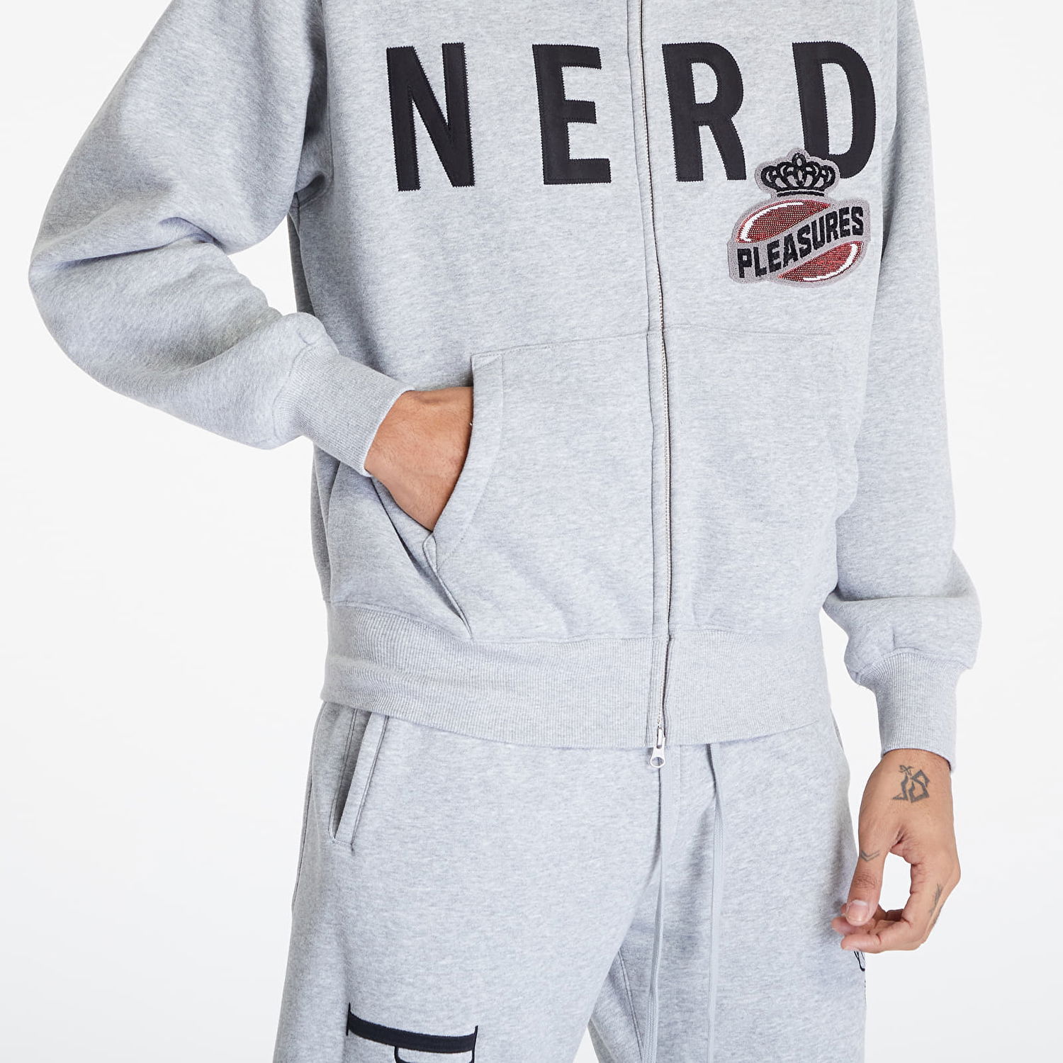 Sweatshirt Pleasures x N.E.R.D Full-Zip Up Grå | P23N002 GREY, 1