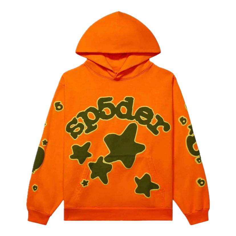 Sweatshirt Sp5der Beluga Hoodie Orange | SP5-BEL-ORAHD