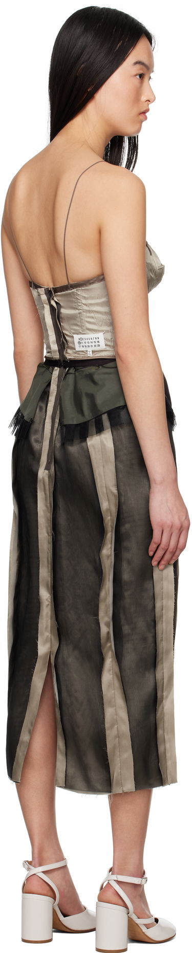 Kjol Maison Margiela Maison Margiela Silk Midi Dress with Peplum Grön | S51DD0025 MTN057, 2