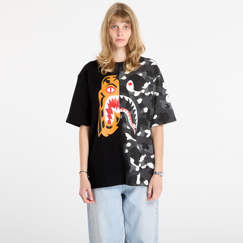 T-shirt BAPE City Camo Tiger Shark Relaxed Fit T-Shirt Flerfärgad | 001CSL801301MBLK