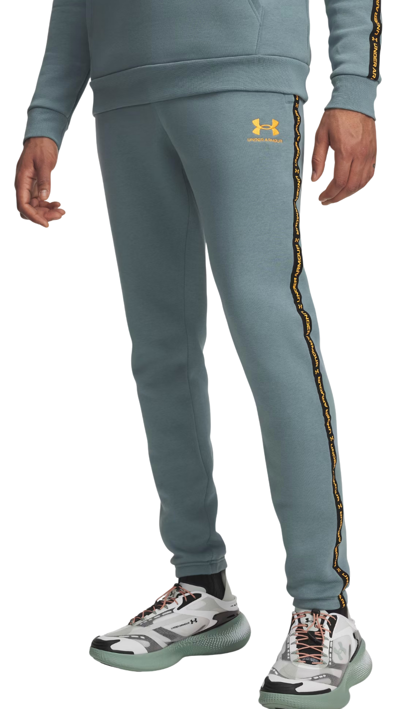 Träningsbyxor Under Armour Icon Fleece Jogger Taping Turkos | 1389358-587, 0