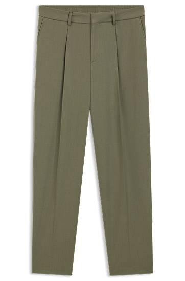 Byxor BOSS Relaxed Fit Stretch Trousers Grön | 50546294