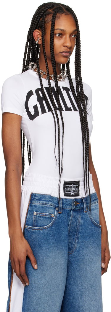 Linne Jean Paul Gaultier Gaultier Women's Graphic Print T-Shirt Vit | 24/25-F-TS071I-J056-0100, 1