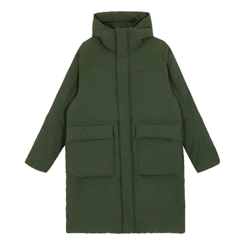 Pufferjacka Puma Long Down Coat Grön | 621684-31