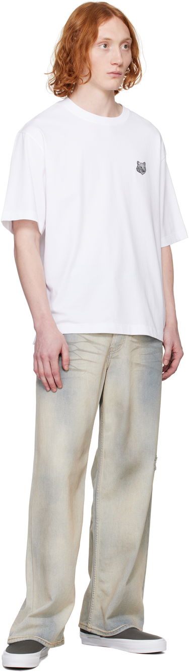 T-shirt MAISON KITSUNÉ Maison Kitsuné Fox Head Patch Oversize T-Shirt Vit | OM00128KJ0119, 3